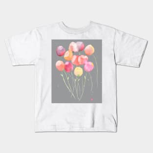 Loose Watercolor Tulip Illustration with an ultimate gray background Kids T-Shirt